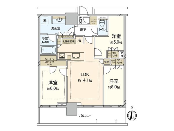 パークシティ中野 ザ タワー エアーズ 間取図(平面図)