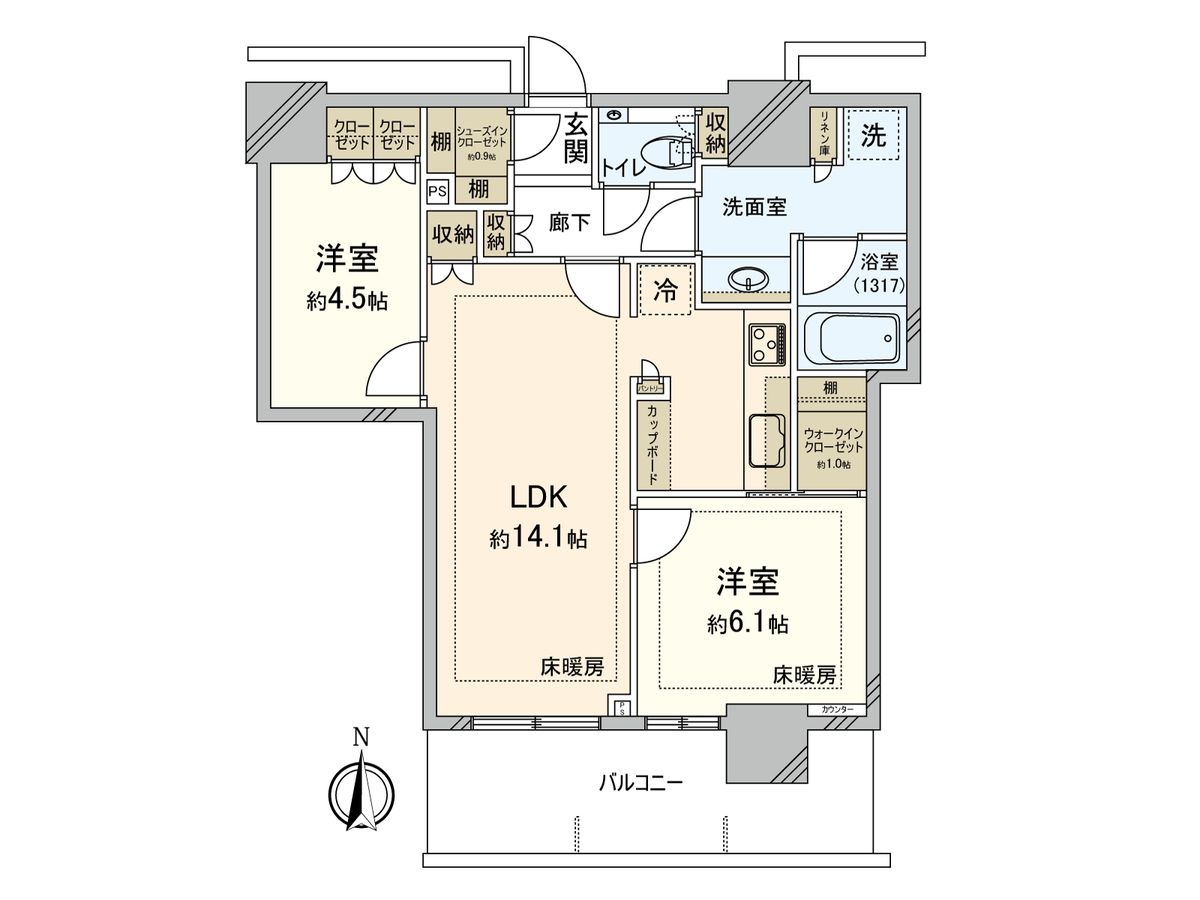 パークシティ中野 ザ タワー ブリーズ 間取図(平面図) 間取図(平面図)