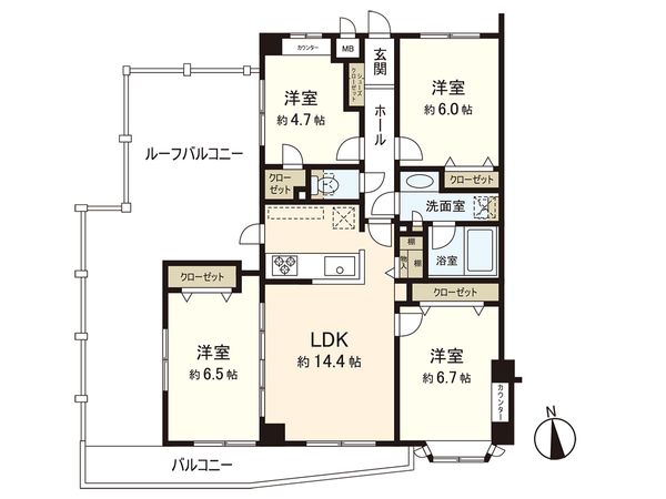 プロスペアー東中野 間取図(平面図)