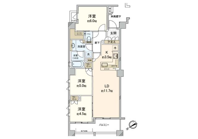 ブランズ東中野プレシアス 間取図(平面図) ブランズ東中野プレシアス 間取図(平面図)
