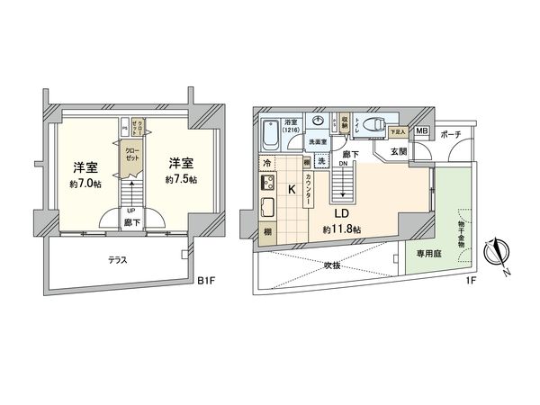 東中野テラス 間取図(平面図) 東中野テラス 間取図(平面図)