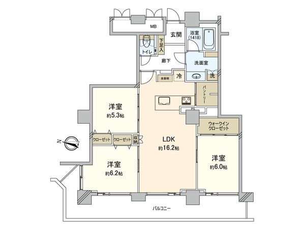 なかのサンクォーレ 間取図(平面図) なかのサンクォーレ 間取図(平面図)