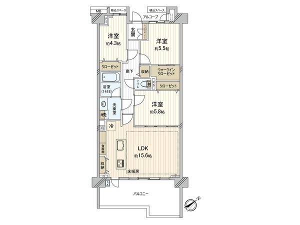 東京テラス G棟 間取図(平面図) 東京テラス G棟 間取図(平面図)