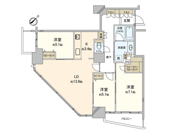 パークタワー東中野 間取図(平面図) パークタワー東中野 間取図(平面図)