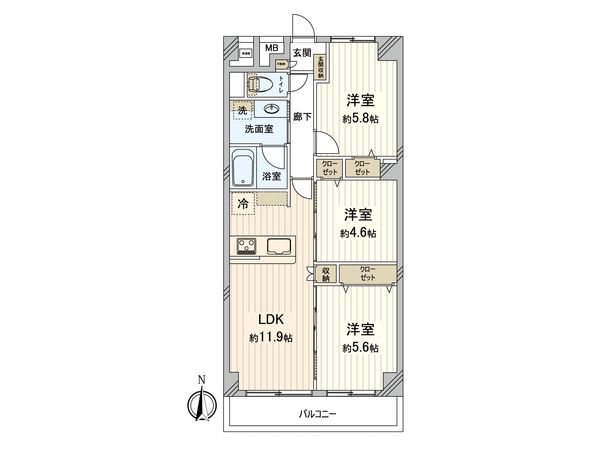 サンメゾン中野 間取図(平面図) サンメゾン中野 間取図(平面図)