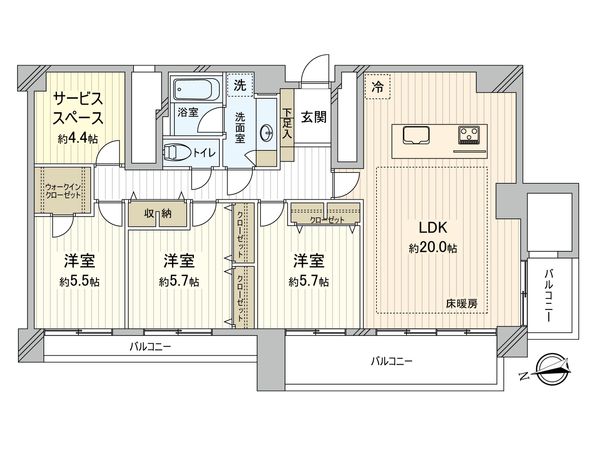 パシフィック 中野 間取図(平面図)
