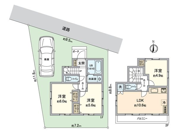 杉並区上高井戸1丁目 土地 1区画 区画図+建物プラン例 杉並区上高井戸1丁目 土地 1区画 区画図+建物プラン例