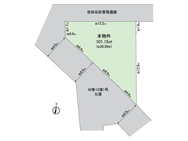世田谷区千歳台6丁目 土地 区画図 世田谷区千歳台6丁目 土地 区画図