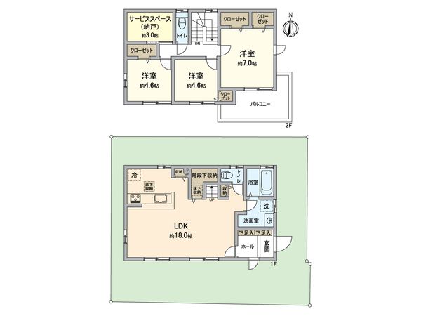 調布市染地1丁目 戸建 間取図(平面図)