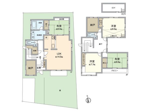 世田谷区上祖師谷2丁目 戸建 間取図(平面図)