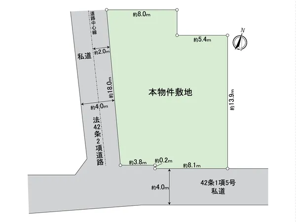 敷地図は仮測量図面をもとに作成しており、確定図面ではございません。仮測量面積および寸周り間については、隣地境界立会等が未了の為、確定測量の結果増減する可能性があります。