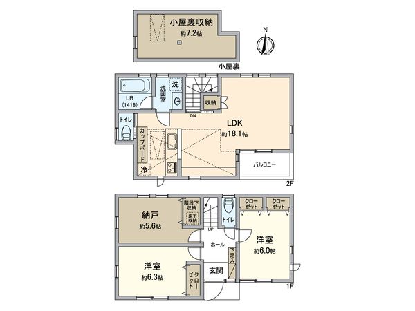 世田谷区粕谷3丁目 戸建 間取図(平面図)