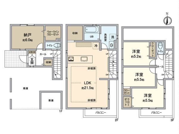 世田谷区千歳台6丁目 新築戸建 間取図(平面図)