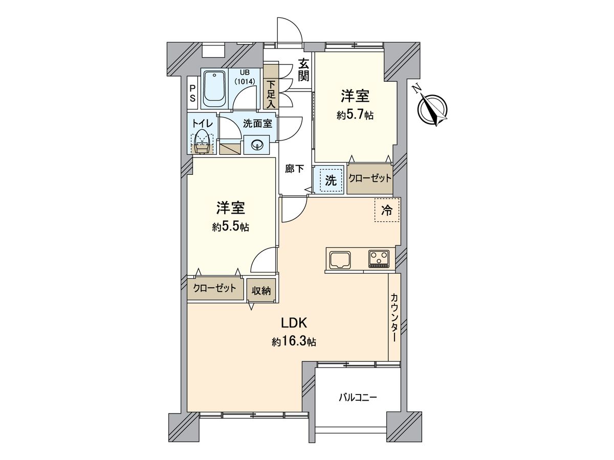 烏山南住宅 1号棟 間取図(平面図) 間取図(平面図)