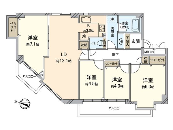 八幡山パークハウス 間取図(平面図) 八幡山パークハウス 間取図(平面図)