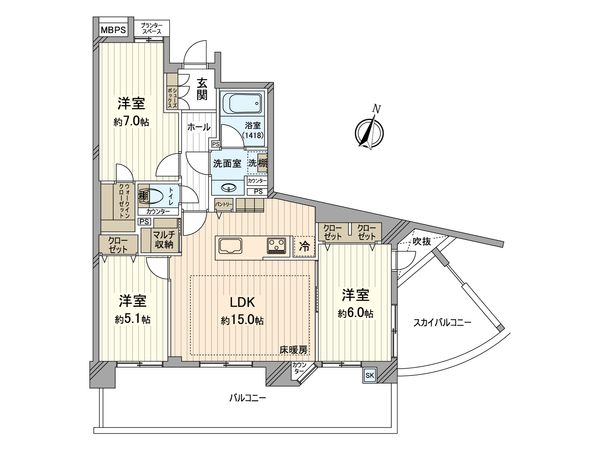 ジェイシティ千歳烏山 間取図(平面図) 間取図(平面図)