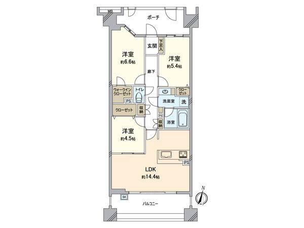 コスモグランリュクス世田谷 間取図(平面図) コスモグランリュクス世田谷 間取図(平面図)
