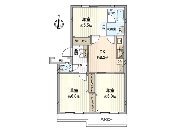 給田西住宅 4号棟 間取図(平面図) 間取図(平面図)