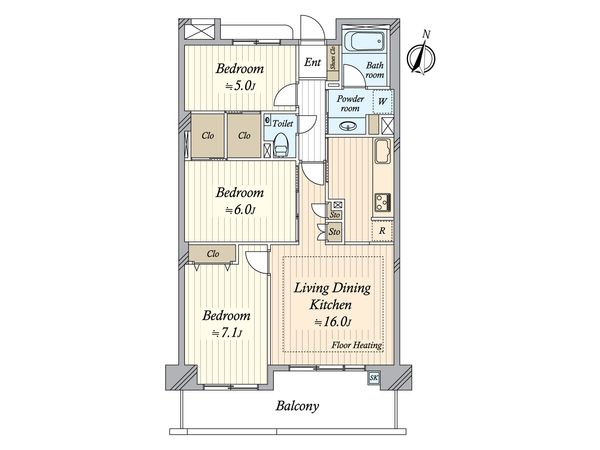ジェイシティ千歳烏山 間取図(平面図) ジェイシティ千歳烏山 間取図(平面図)