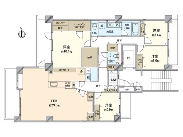 芦花公園プレスティージュ 間取図(平面図)