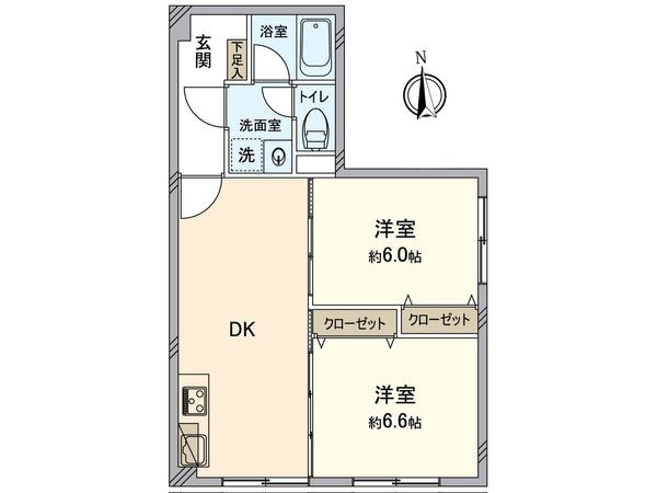 給田南住宅 2号棟 間取図(平面図) 給田南住宅 2号棟 間取図(平面図)