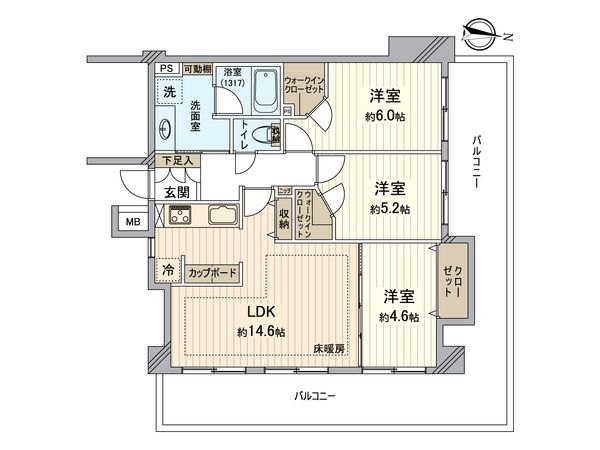コスモ千歳台エクセラ 間取図(平面図) 間取図(平面図)