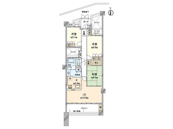 ビラカーサ蘆花恒春園弐番館 間取図(平面図)