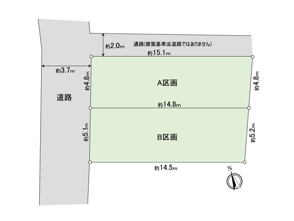 世田谷区松原6丁目土地 B区画 区画図