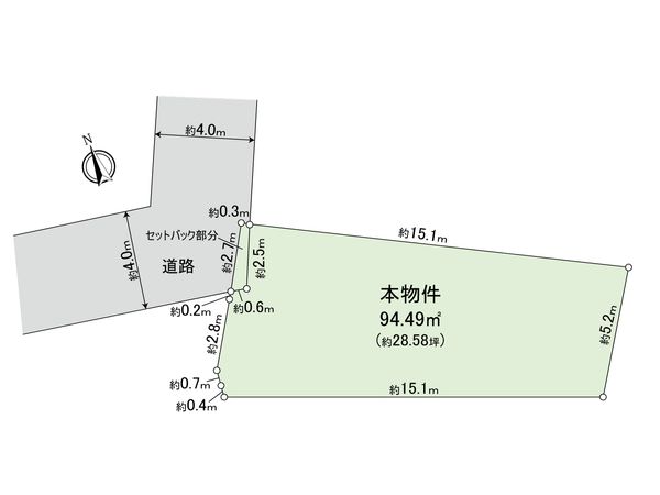 世田谷区北沢1丁目 古家付土地 区画図 世田谷区北沢1丁目 古家付土地 区画図