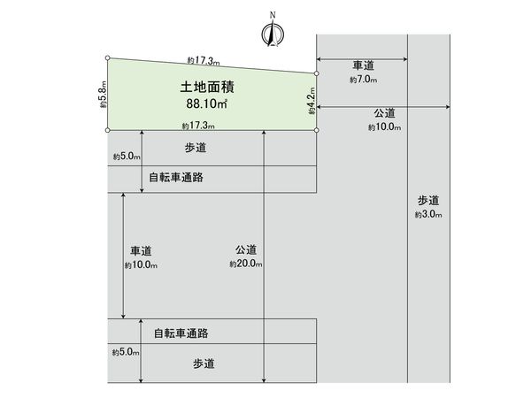 世田谷区梅丘2丁目 土地 区画図 世田谷区梅丘2丁目 土地 区画図