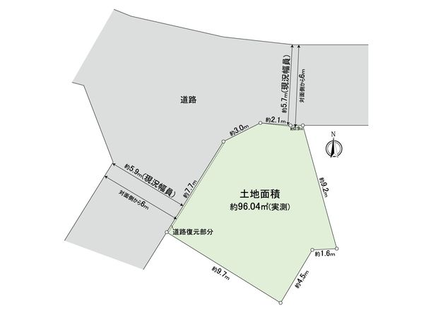 世田谷区弦巻3丁目 古家付土地 区画図 世田谷区弦巻3丁目 古家付土地 区画図