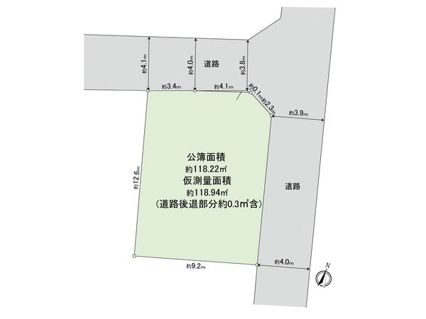 世田谷区北沢3丁目 古家付土地 区画図