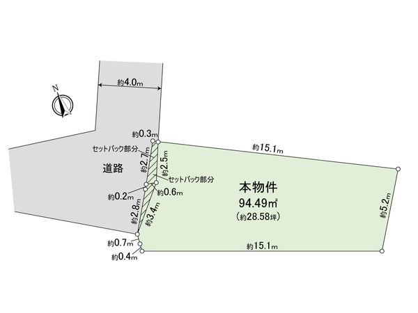 世田谷区北沢1丁目 古家付土地 区画図