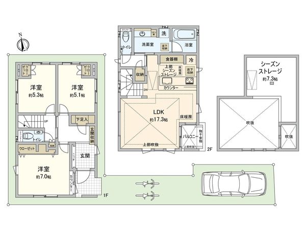 世田谷区梅丘3丁目 戸建 間取図(平面図) 世田谷区梅丘3丁目 戸建 間取図(平面図)