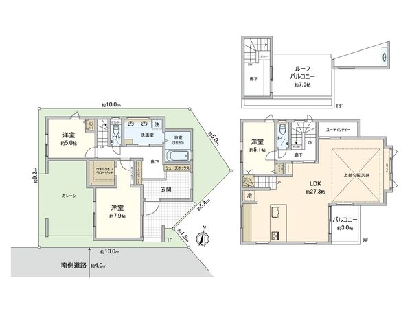 世田谷区赤堤4丁目 新築戸建 間取図(平面図) 間取図(平面図)