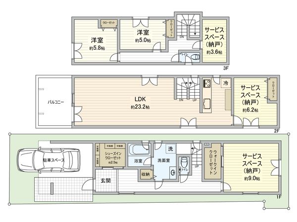 代沢3丁目 新築戸建 間取図(平面図) 代沢3丁目 新築戸建 間取図(平面図)