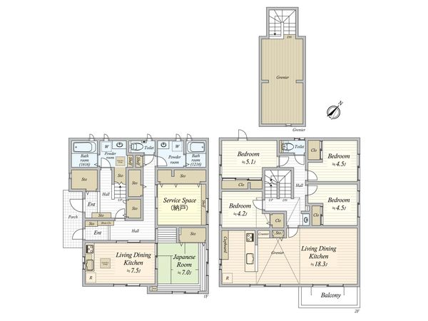 世田谷区北沢5丁目 戸建 間取図(平面図)