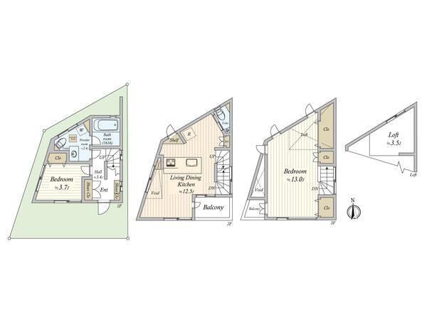 世田谷区梅丘1丁目 戸建 間取図(平面図)