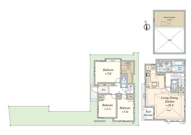 世田谷区梅丘3丁目 戸建 間取図(平面図)