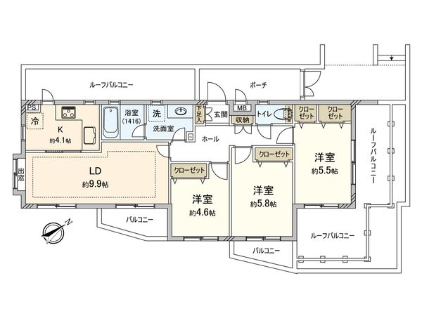 パロス下北沢 間取図(平面図)