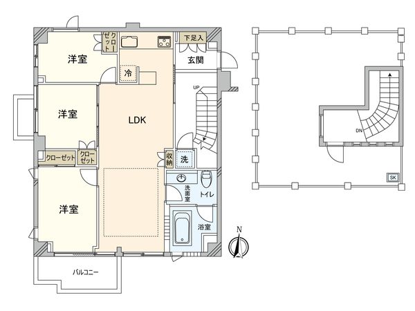 松原フラット 間取図(平面図)