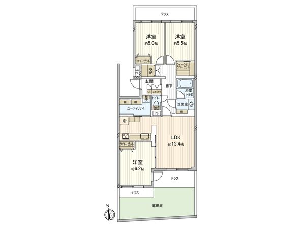 コスモヒルズ東松原 間取図(平面図) コスモヒルズ東松原 間取図(平面図)