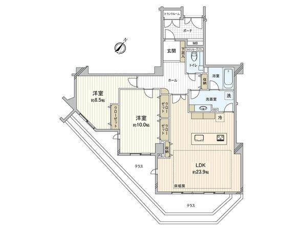 ファミールグラン代沢 間取図(平面図) ファミールグラン代沢 間取図(平面図)