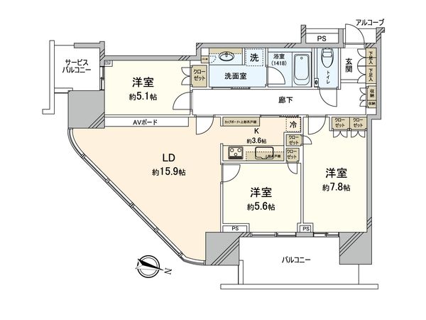 二子玉川ライズ タワー&レジデンス タワーセントラル 間取図(平面図)