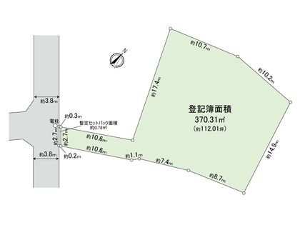 上原二丁目古家付き土地 区画図