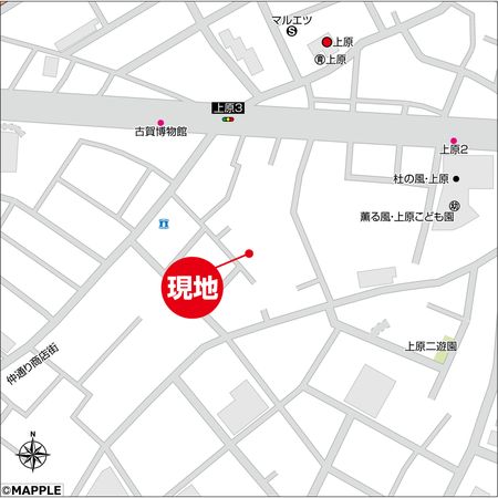 上原二丁目古家付き土地 地図 上原二丁目古家付き土地 地図