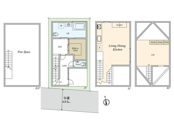 渋谷区代々木5丁目 戸建 間取図(平面図) 渋谷区代々木5丁目 戸建 間取図(平面図)