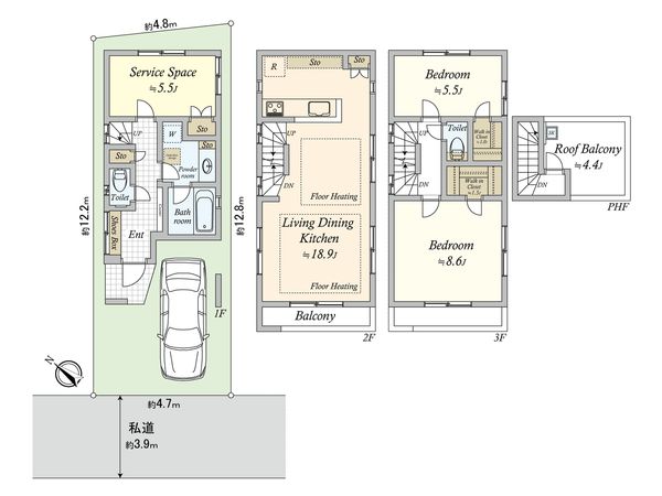 渋谷区本町5丁目 戸建 間取図(平面図) 渋谷区本町5丁目 戸建 間取図(平面図)