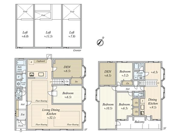 渋谷区本町1丁目 戸建 間取図(平面図)