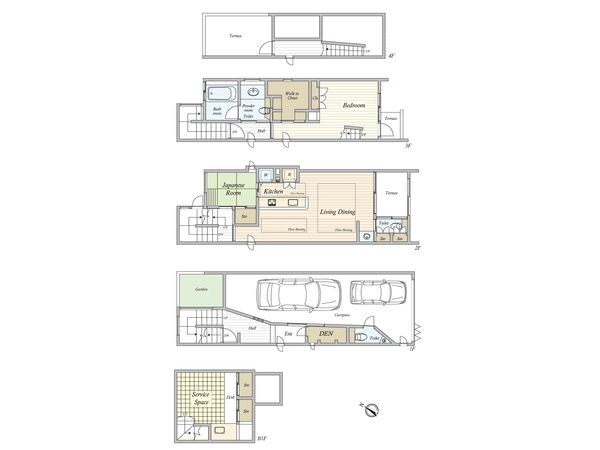 上原3丁目 戸建 間取図(平面図) 上原3丁目 戸建 間取図(平面図)
